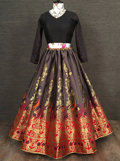 Gorgeous Grey Silk Zari Weaving Festival Wear Lehenga Choli